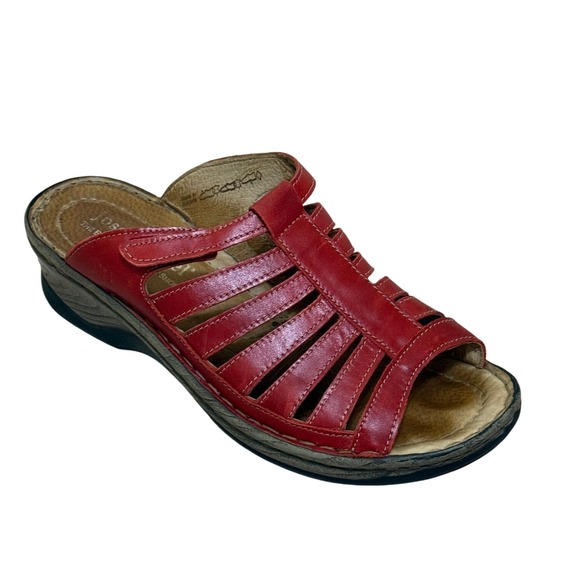 Josef Seibel Sandals Women EU 39 US 8 Red Comfort Lagenlook Casual Hippie Preppy - Picture 1 of 8